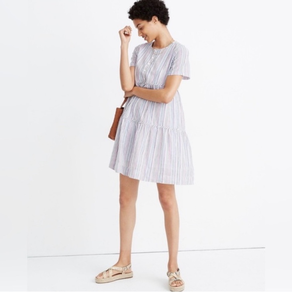 EUC Madewell Striped Short Sleeve Dress